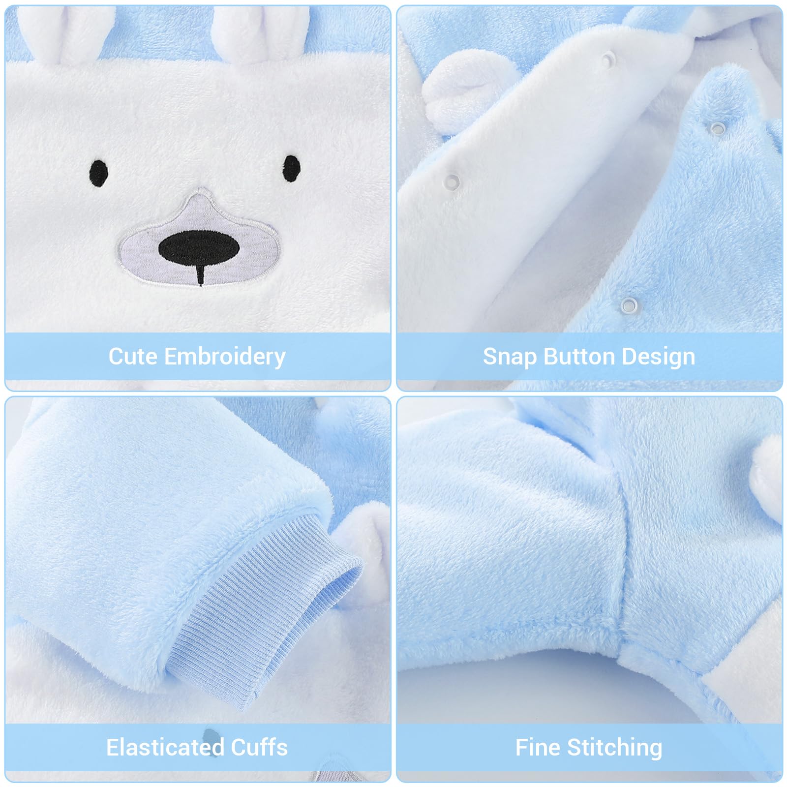 WYTbaby Tute da neve bambino Pile tuta neve Neonato Inverno con Cappuccio Calore Infantile pagliaccetto Tute Neve Outfit per Ragazze Ragazzi