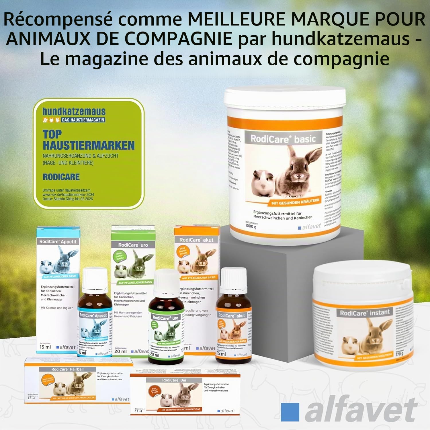 alfavet RodiCare Hairball Aide à l'élimination des Poils et des Boules de Poils dans Le système Gastro-intestinal 3X 12 ML