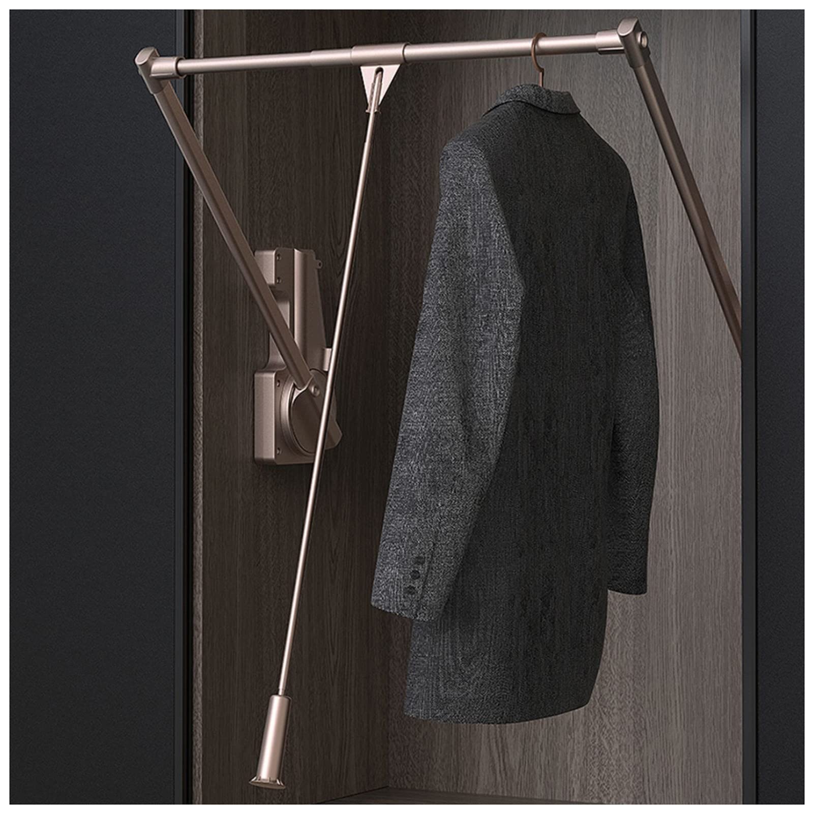 Tringle de placard rétractable à fermeture douce en alu pour suspendre les vêtements