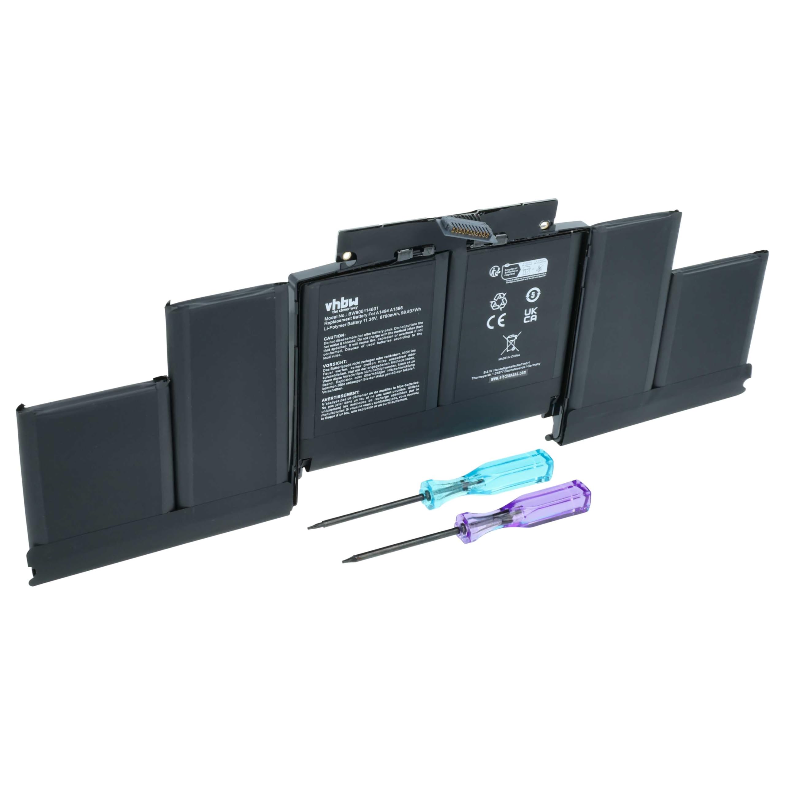vhbw batteria sostituisce Apple A1618 per laptop, notebook (8700mAh, 11.36V, Li-Poly)