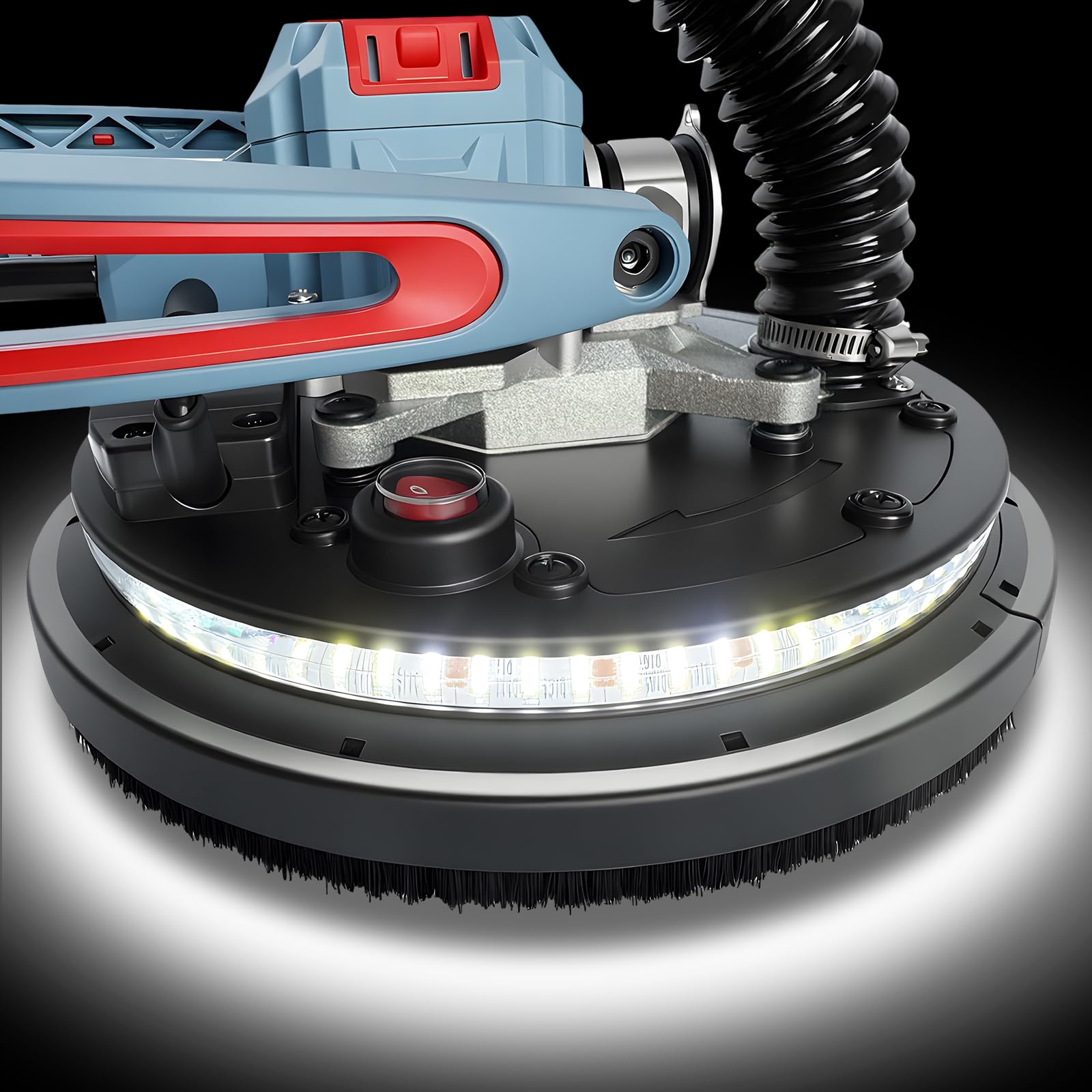 FANZWORK Trockenbauschleifer mit Bürstenlosem EC-Motor 900W, ULTRA-Leicht, 225mm Schleifgiraffe, bis 2300 U/min, Länge bis 1,9m, inkl. LED, 3,8m Kabel, Schleifscheiben, Sauger-Adapter, Tragkoffer