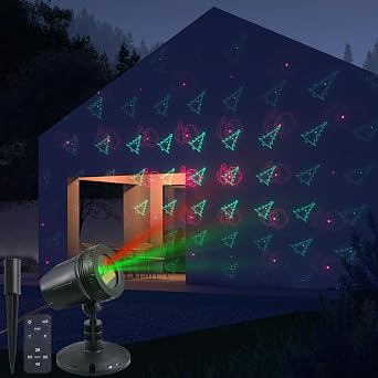 Christmas Laser Lights, Outdoor Garden Laser Lights Projector Decorations with Moving RGB Waterproof for Christmas Holiday Party