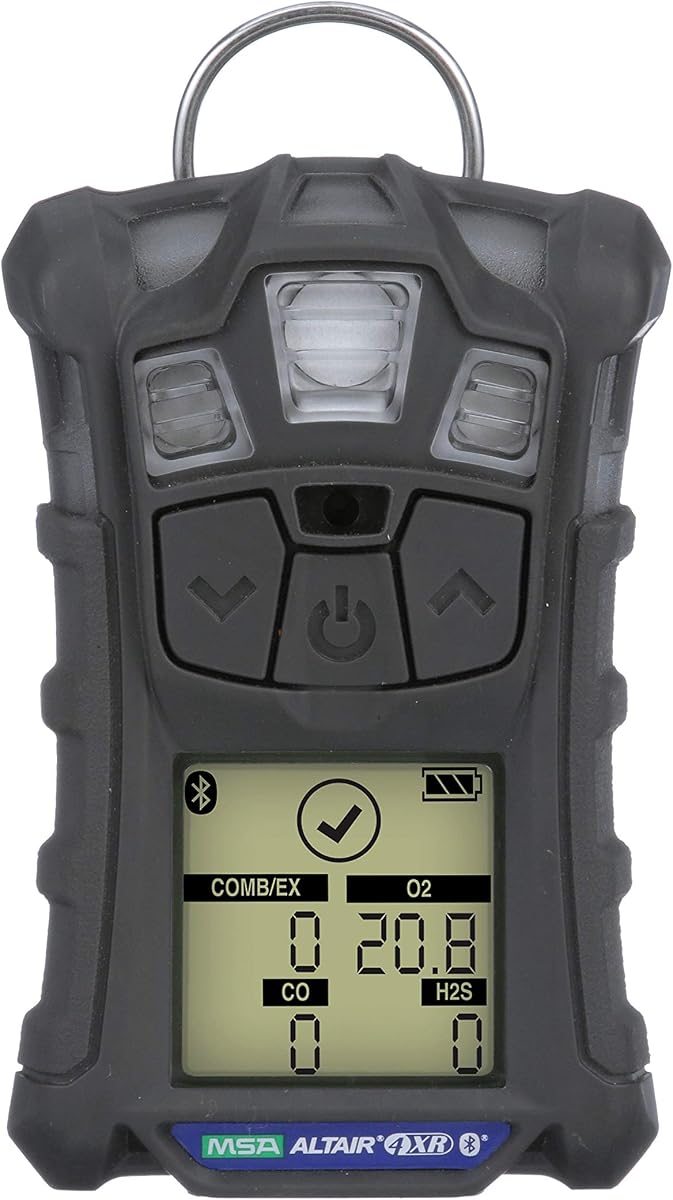 MSA 10178557 ALTAIR 4XR Detector multigas - (O2, H2S, CO), color: carbón, alimentado por batería, monitor de gas portátil, duradero, portátil, aprobación UL/CSA, 1 unidad