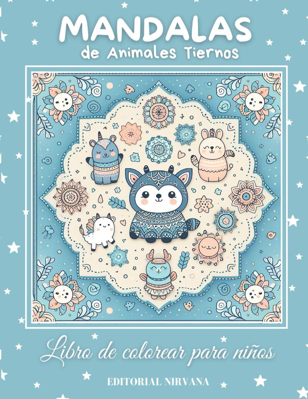 Mandalas de animales tiernos para niños: Libro de colorear para niños a partir de 5 años