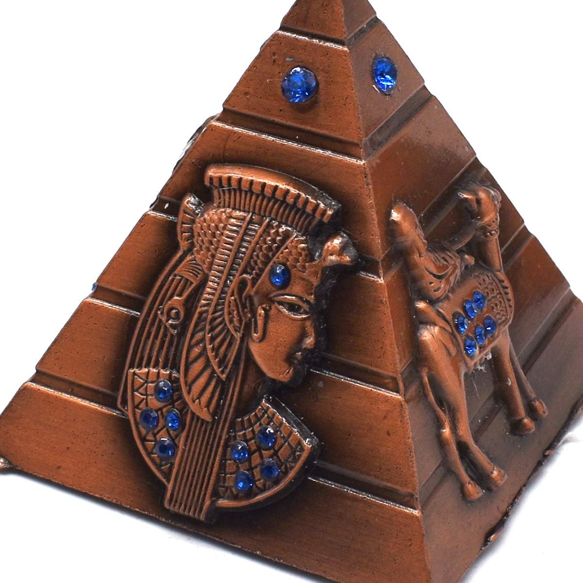 Metal Egyptian Pyramids Figurine,Guador 3Pcs/Set Pyramid Model Egyptian Pyramid Display Statue Ancient Art Building Model Pharaohs Bronze Metal Sculptures Statue Souvenir Gift for Desktop Decoration - Image 4