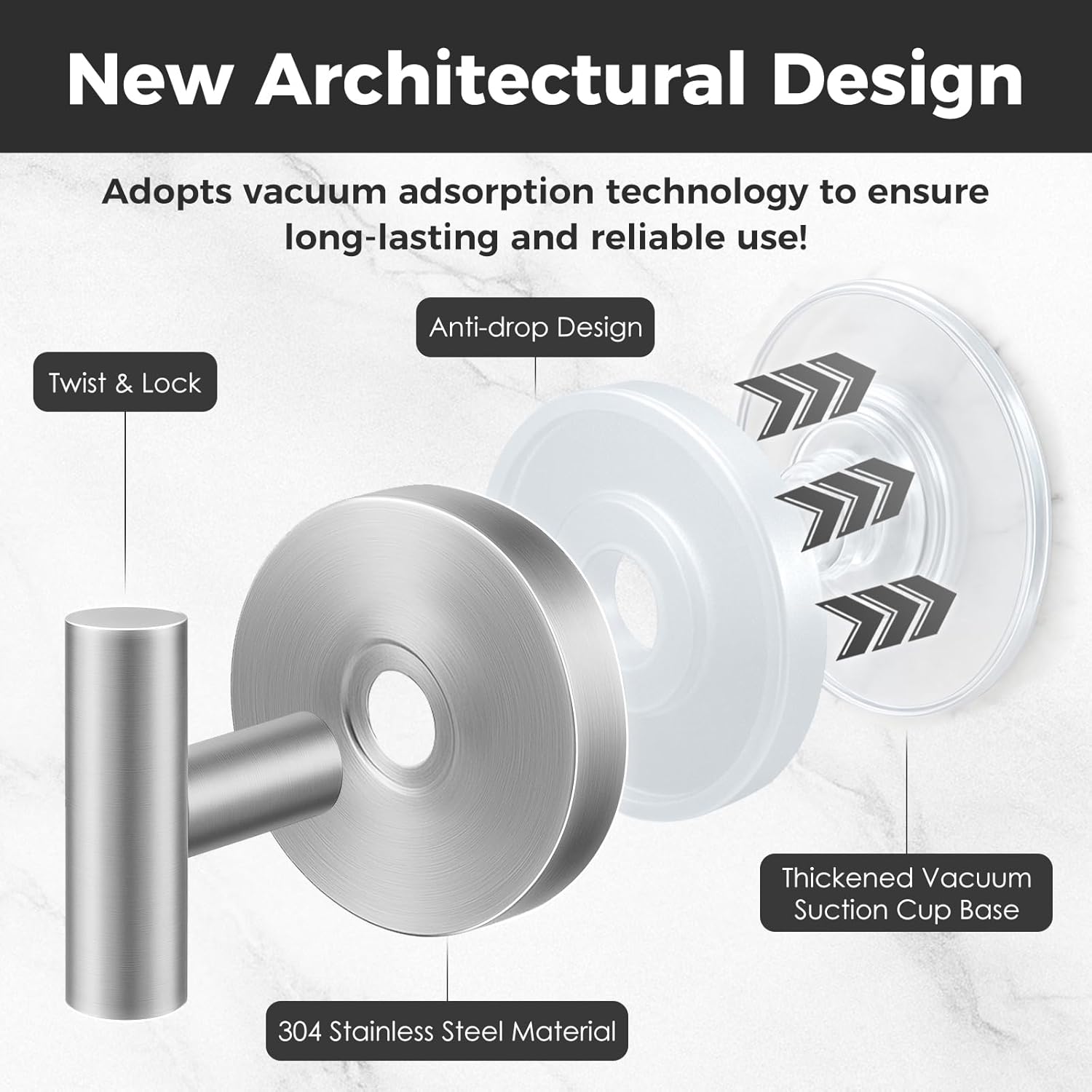 Shower Hooks for Inside Shower,No-Drill Removable&Reusable Towel Hooks for Bathroom,Heavy Duty Suction Cup Hooks for Glass Window,4 Packs(Silver)