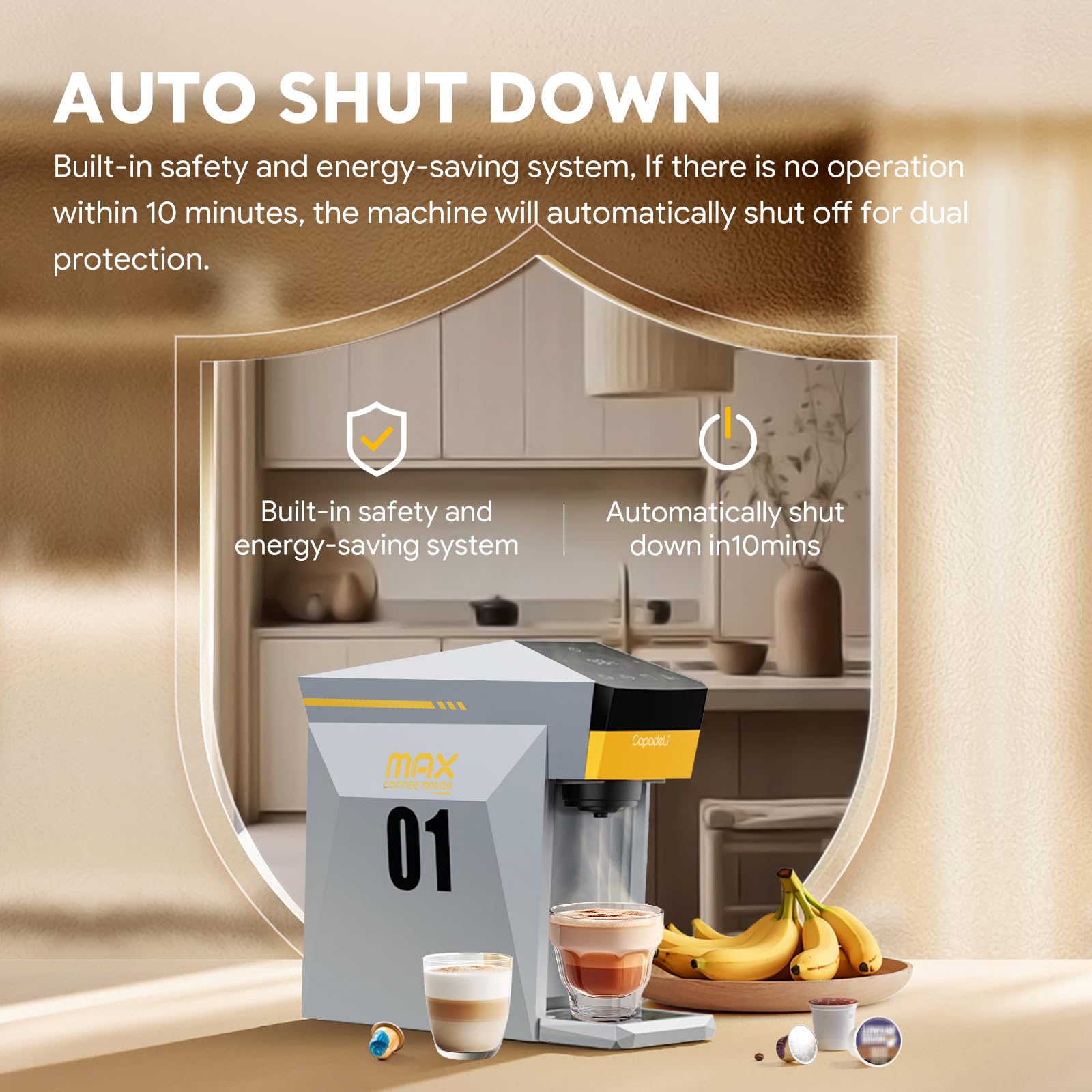 Macchina da caffè espresso multifunzione 4 in 1, 19 bar, per NES-presso Original/lor/Dolce Gusto/Capsule di caffè macinato, piccola macchina da caffè automatica a capsula (grigia)