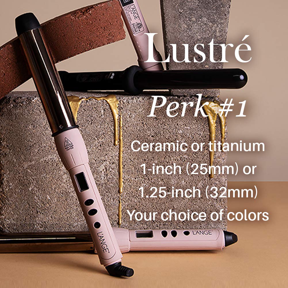 L’Ange Hair Lustré Curling Wand | Titanium Barrel | Comes in 25mm (1”) or 32mm (1.25”) Barrel | Dual-Voltage Curling Wand for All Hair Types, Especially Thick, Coarse (White 1.25" (32MM) Ceramic)