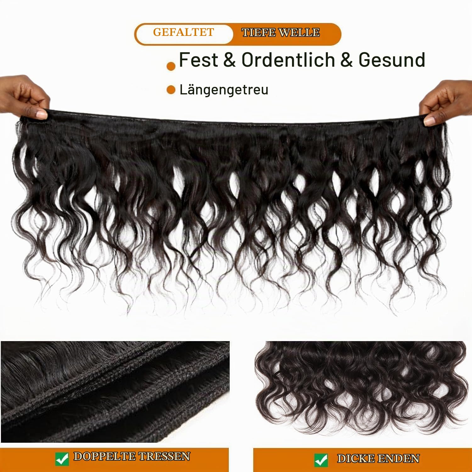 Bundles Human Hair Body Wave (20 22 24 inch 300g) Natural Black | 100% Unprocessed Body Wave Human Hair Soft Thick Weft Dyeable Hair Extensions Natural Color