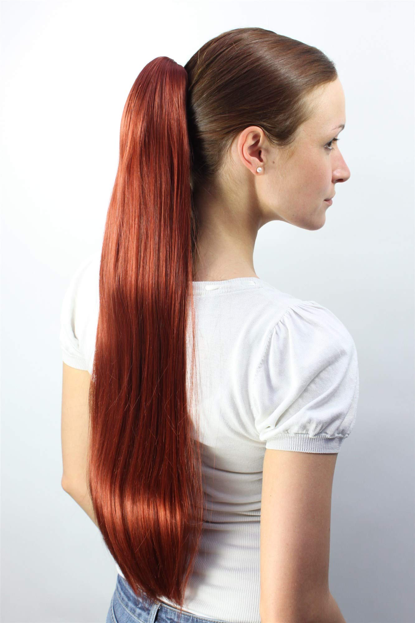 Hairpiece PONYTAIL very long straight RED (T113 Colour 350), red (350), Length: approx. 70 cm - Image 2