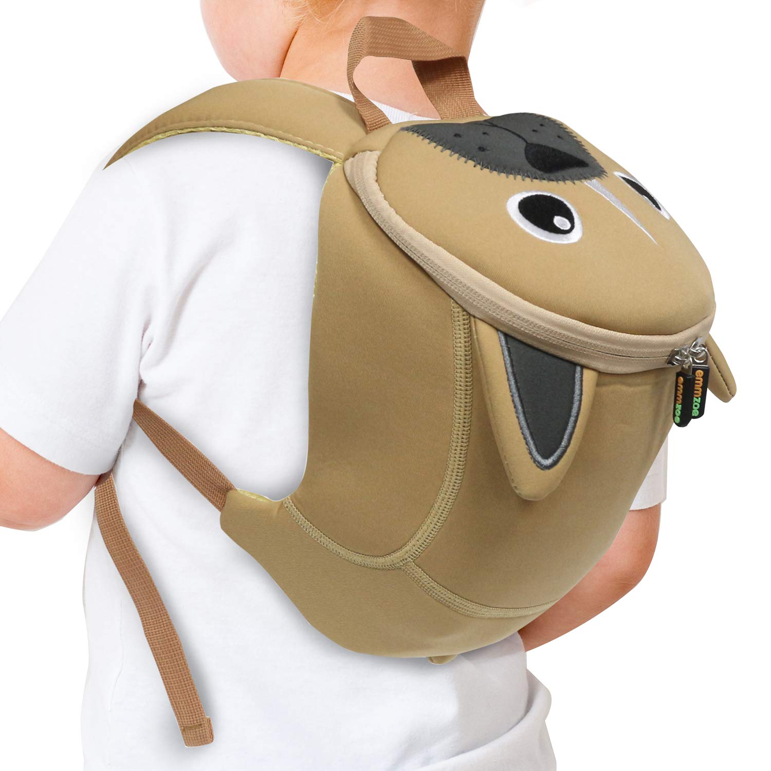 Emmzoe Toddler 3D Animal Backpack with Detachable Safety Harness Leash - Lightweight, Water Resistant, Adjustable - Fits Snacks, Food, Toys (French Bulldog)