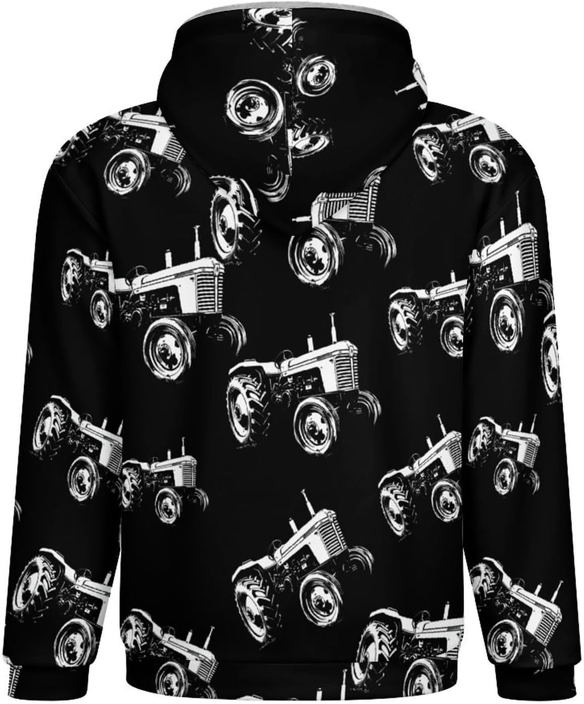 Tractor Men's Hooded Coat Fleece Lining Sweatshirt Zip Up Jacket Warm Hoodie
