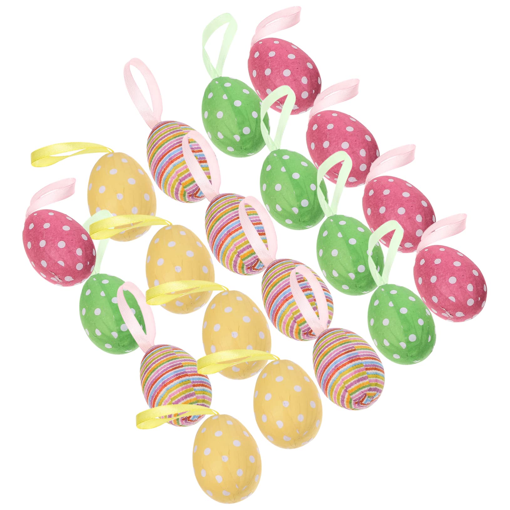ABOOFAN 96 STK Schaumstoff-Ei-Anhänger Osterei-Baumschmuck Frühlingsdekorationen Easter Egg Decoration Ostern tischdeko Ornament Ostern einzigartiges Osterei-Dekorationen