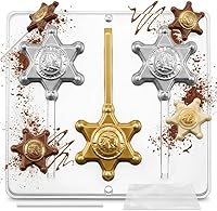 Vista 1 de Candy Molds N More Molde de caramelo de chocolate con diseño de piruleta con insignia del sheriff 3455