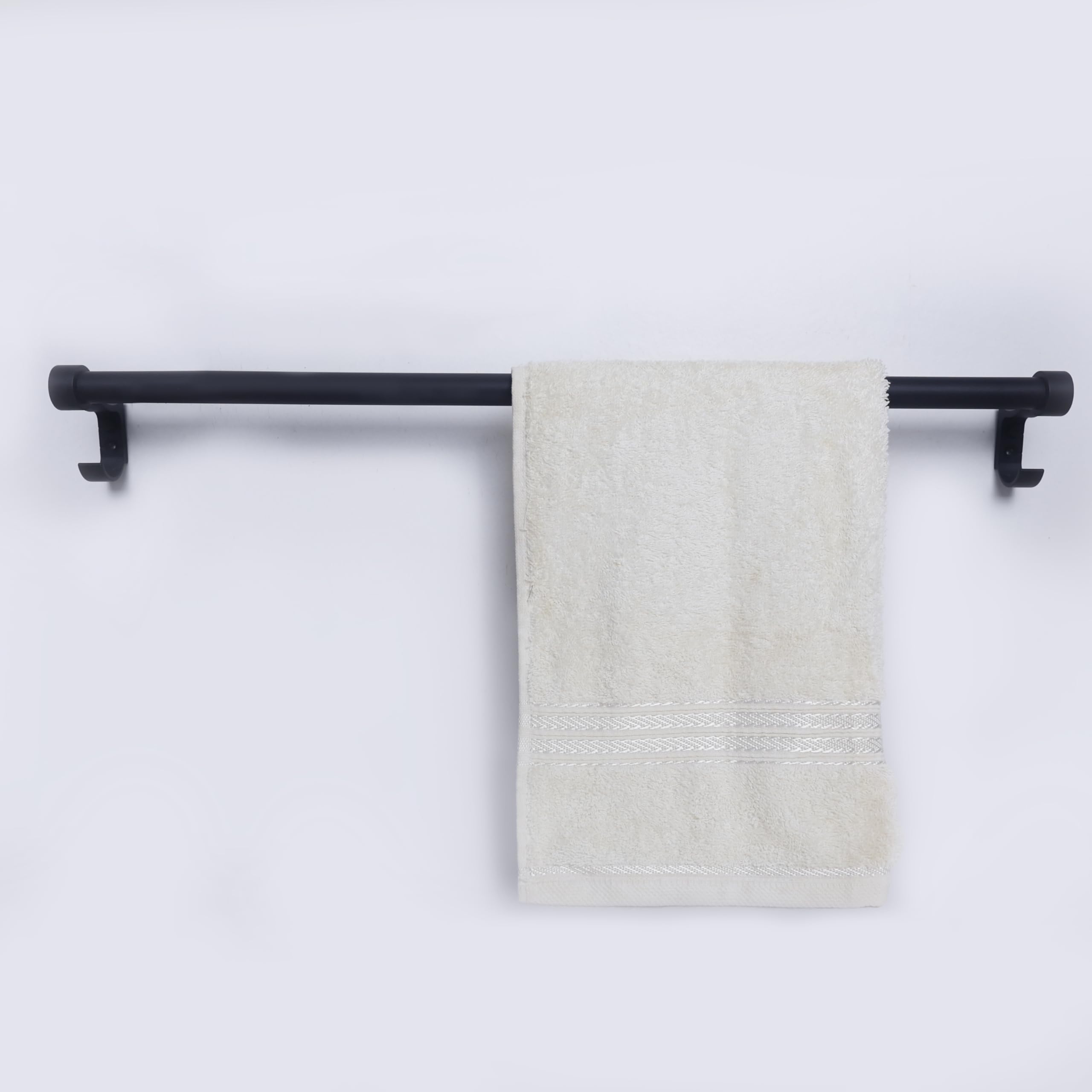 Stainless Steel Towel Rod | Towel Bar for Bathroom – Wall Mounted, Rust-Resistant Towel Bar for Bath & Kitchen – Space Saving Modern Towel Holder (24 Inch - Black Finish, Pack of 1) — Amazon image 4
