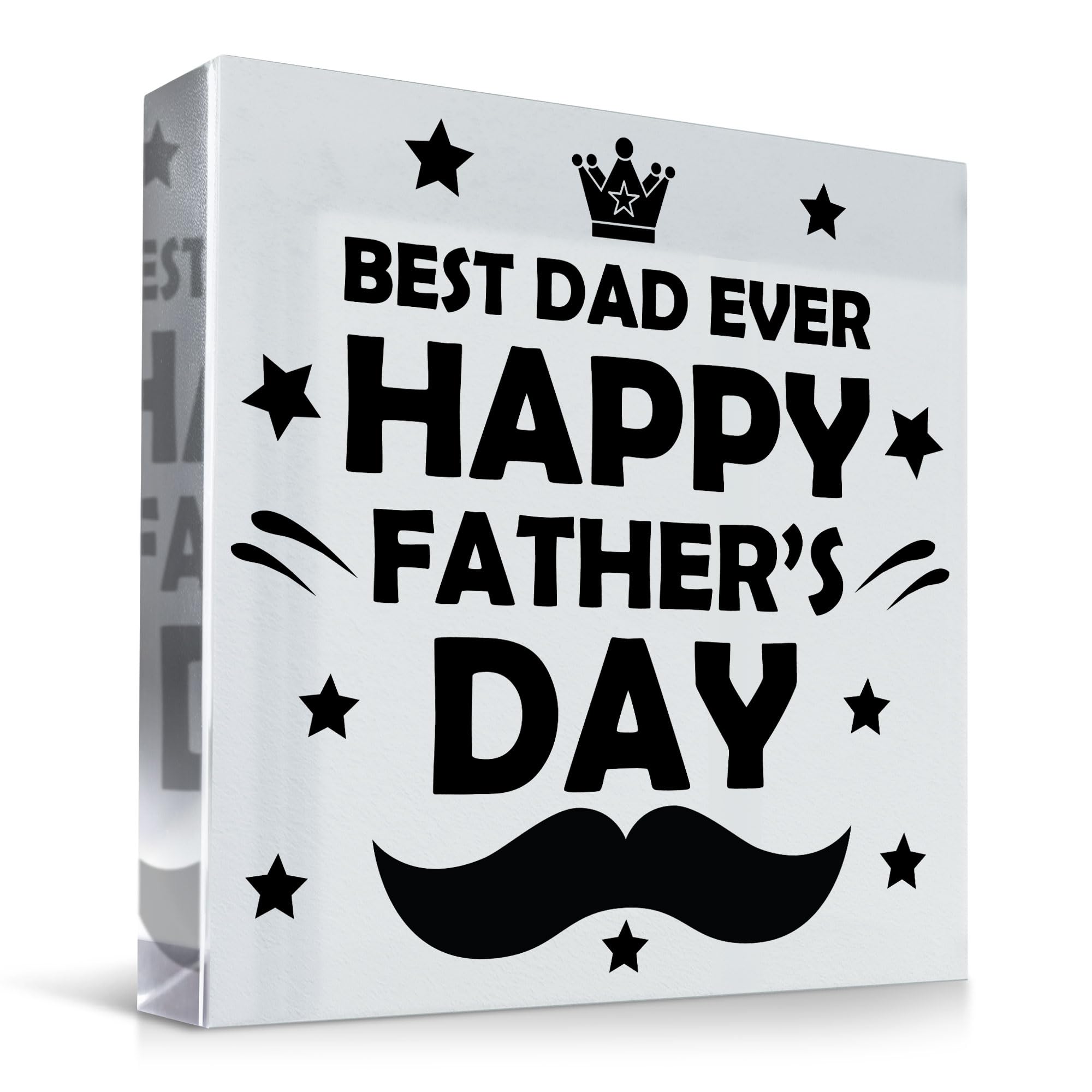 Red Ocean Fathers Day Gift For BEST DAD EVER Clear Freestanding Plaque Dad Gifts For Fathers Day Dad Gift From Daughter Son Best Dad Gift For Dad Gift For Him Thank You Gift For Dad