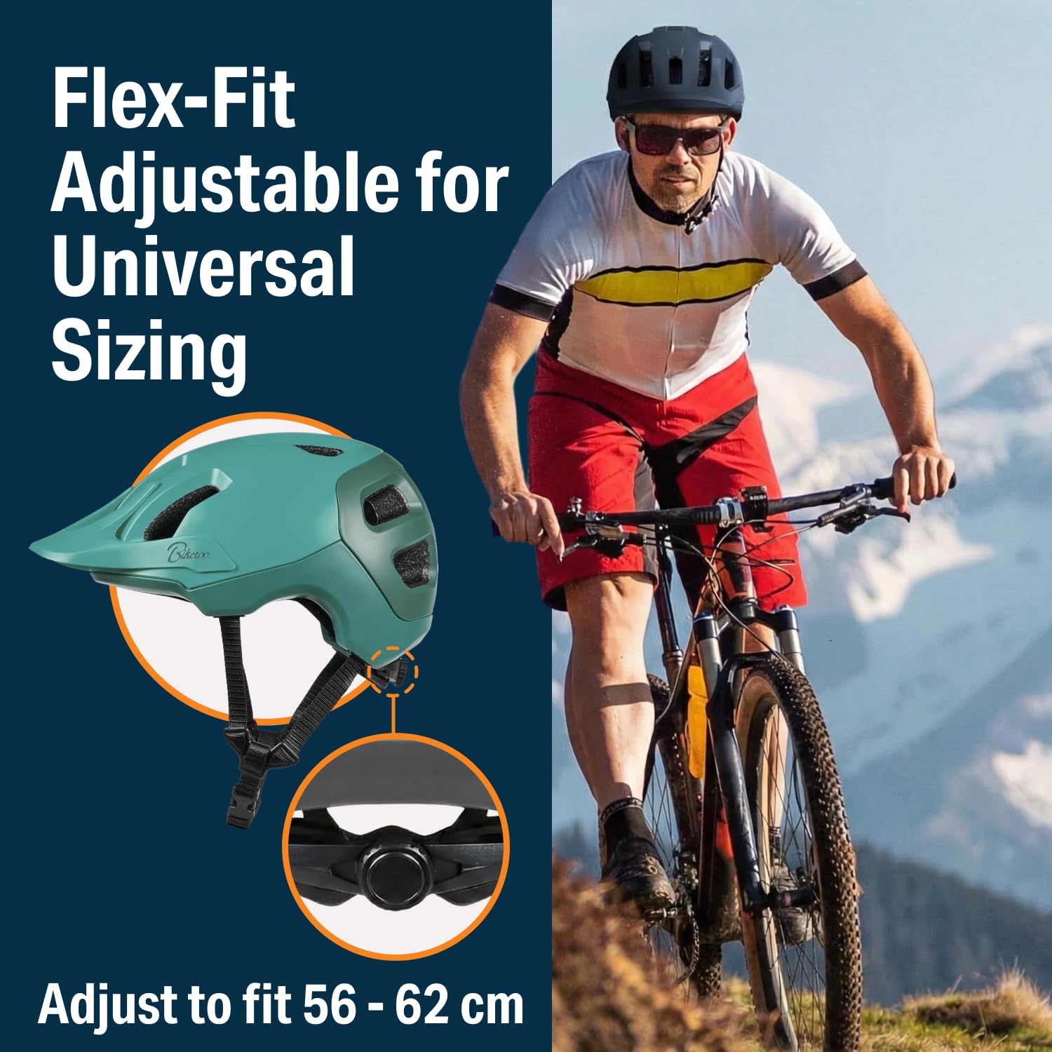 Amazon.com : Bikeroo MTB Bike Helmet, Adjustable 56-62 cm / 22" - 24" Circumference, Adult Cycling Safety Head Protection for Road Mountain Bicycles, Protective Headgear Sports Equipment for Outdoor Adventures : Sports & Outdoors Amazon.com : Bikeroo MTB Bike Helmet, Adjustable 56-62 cm / 22" - 24" Circumference, Adult Cycling Safety Head Protection for Road Mountain Bicycles, Protective Headgear Sports Equipment for Outdoor Adventures : Sports & Outdoors