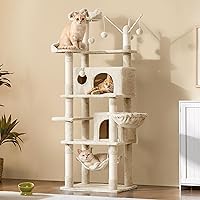 Vista 1 de Yaheetech Árbol para gatos, torre grande de 67 pulgadas con 3 palitos extraíbles, 2 perchas en forma de orejas de gatito, 2 condominios, hamaca