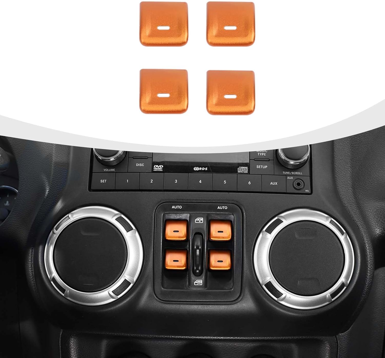 RAZPOY JK Window Switch Cover, 4PCS Center Console Window