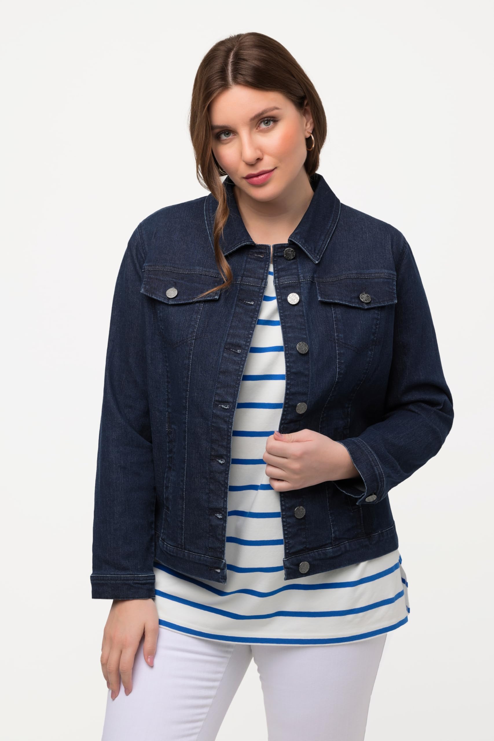 Ulla Popken Femme Veste en Jean