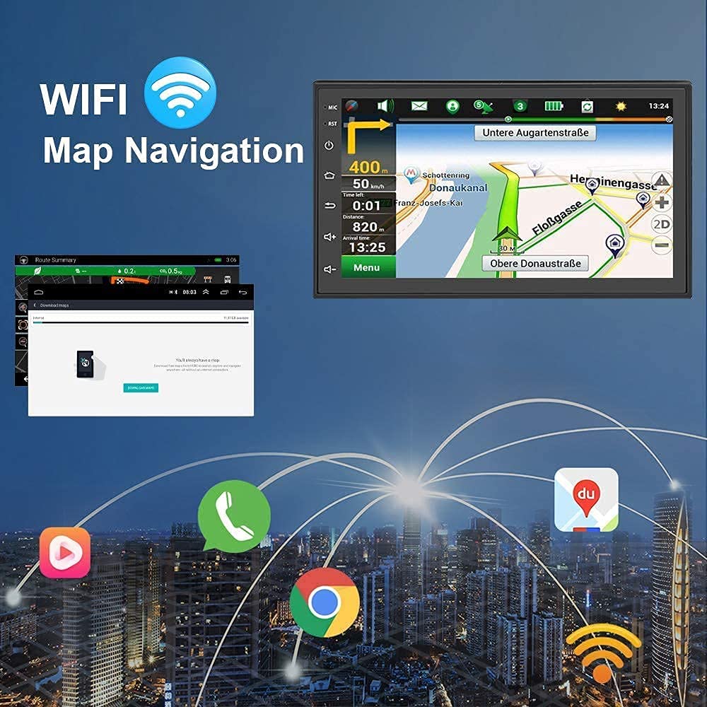 Hodozzy Double Din Android Car Stereo Radio with Bluetooth GPS 7 Inch