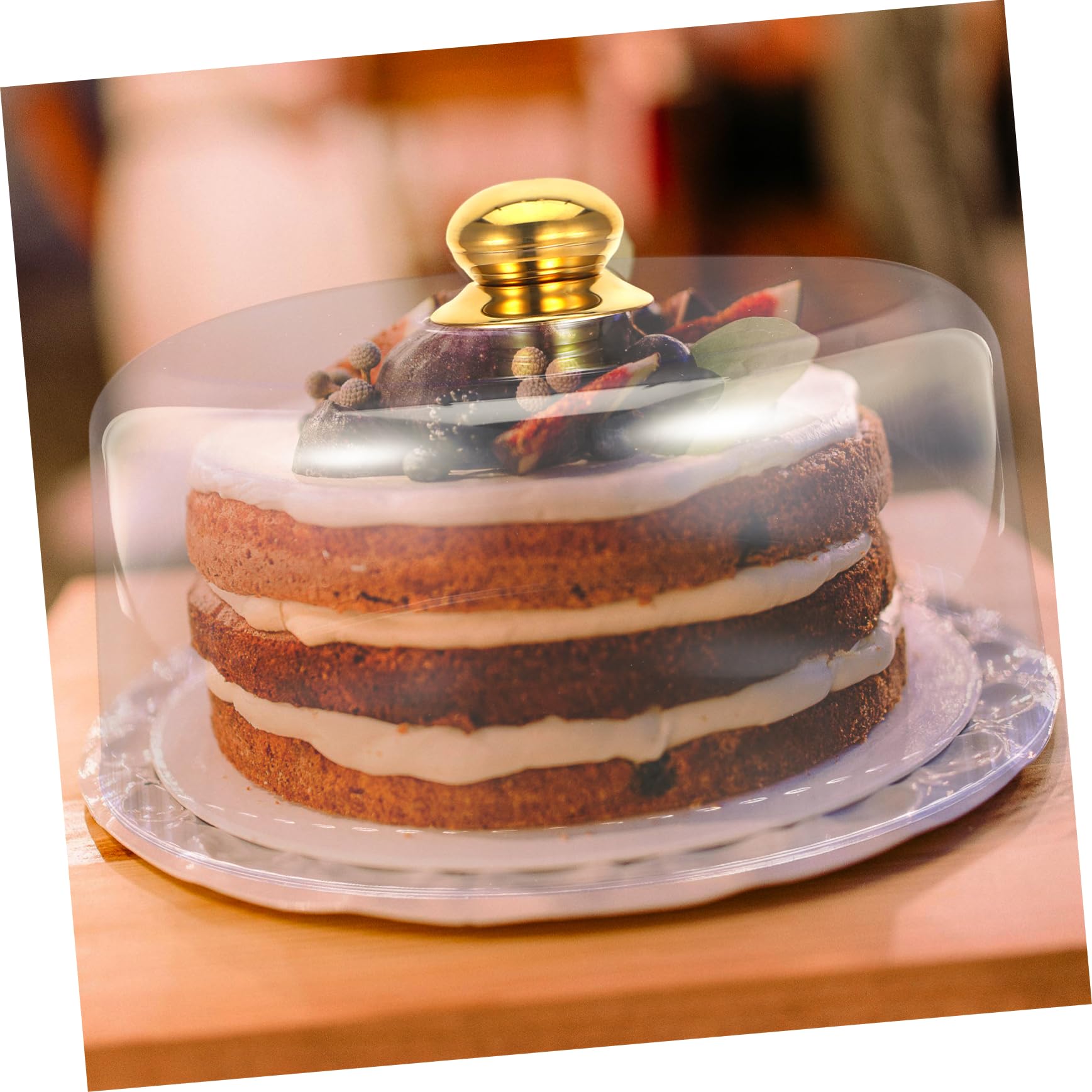 DOITOOL Copertura trasparente per alimenti da 41 cm, in plastica, con manico, per torte, snack, dessert, protezione e servire in cucina di casa