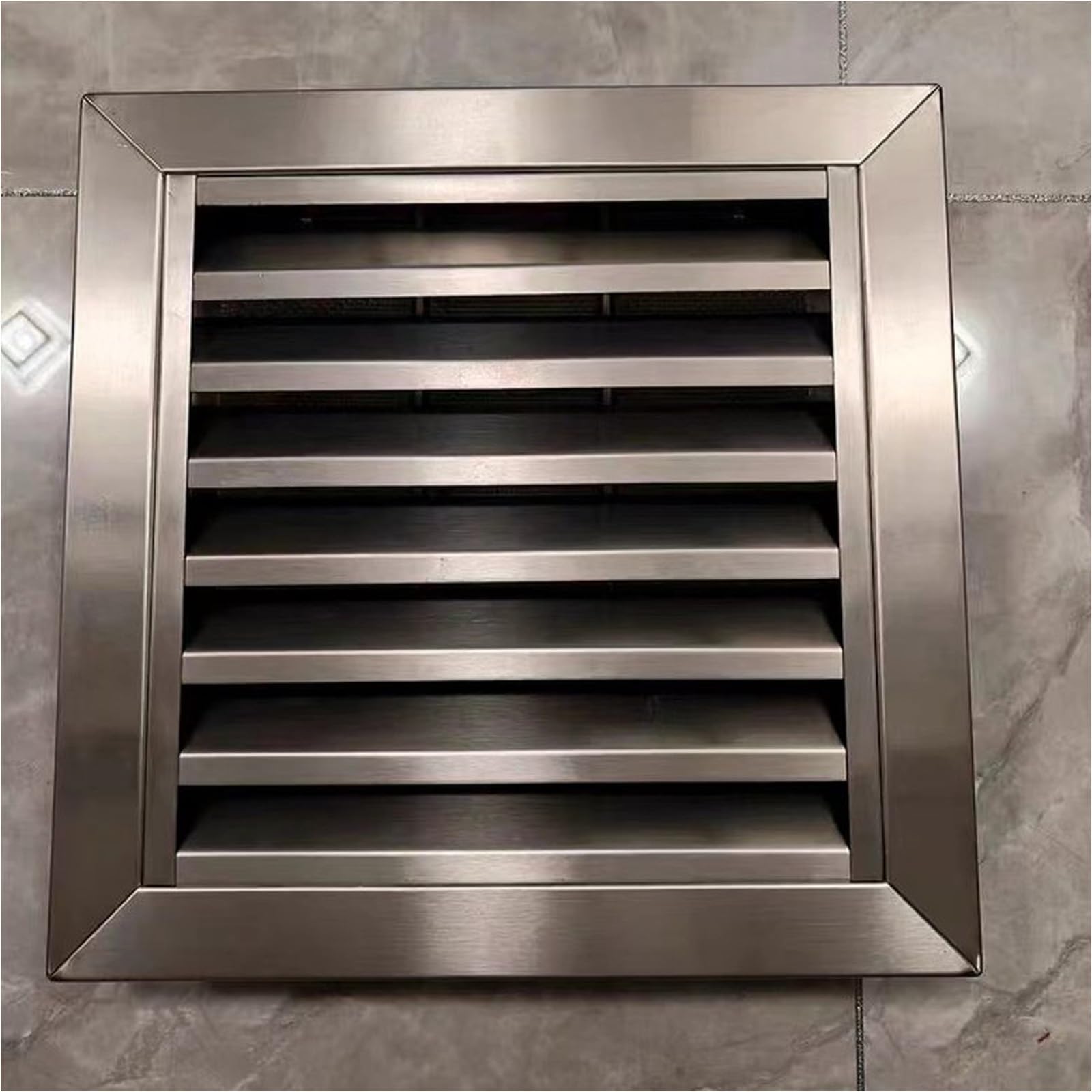 Regenfeste Fensterläden aus 304 Edelstahl, Lüftungsgitter für Luftzirkulation, Badezimmer-Abluft-Wandlüftungen, 350 mm – langlebiges und witterungsbeständiges Design