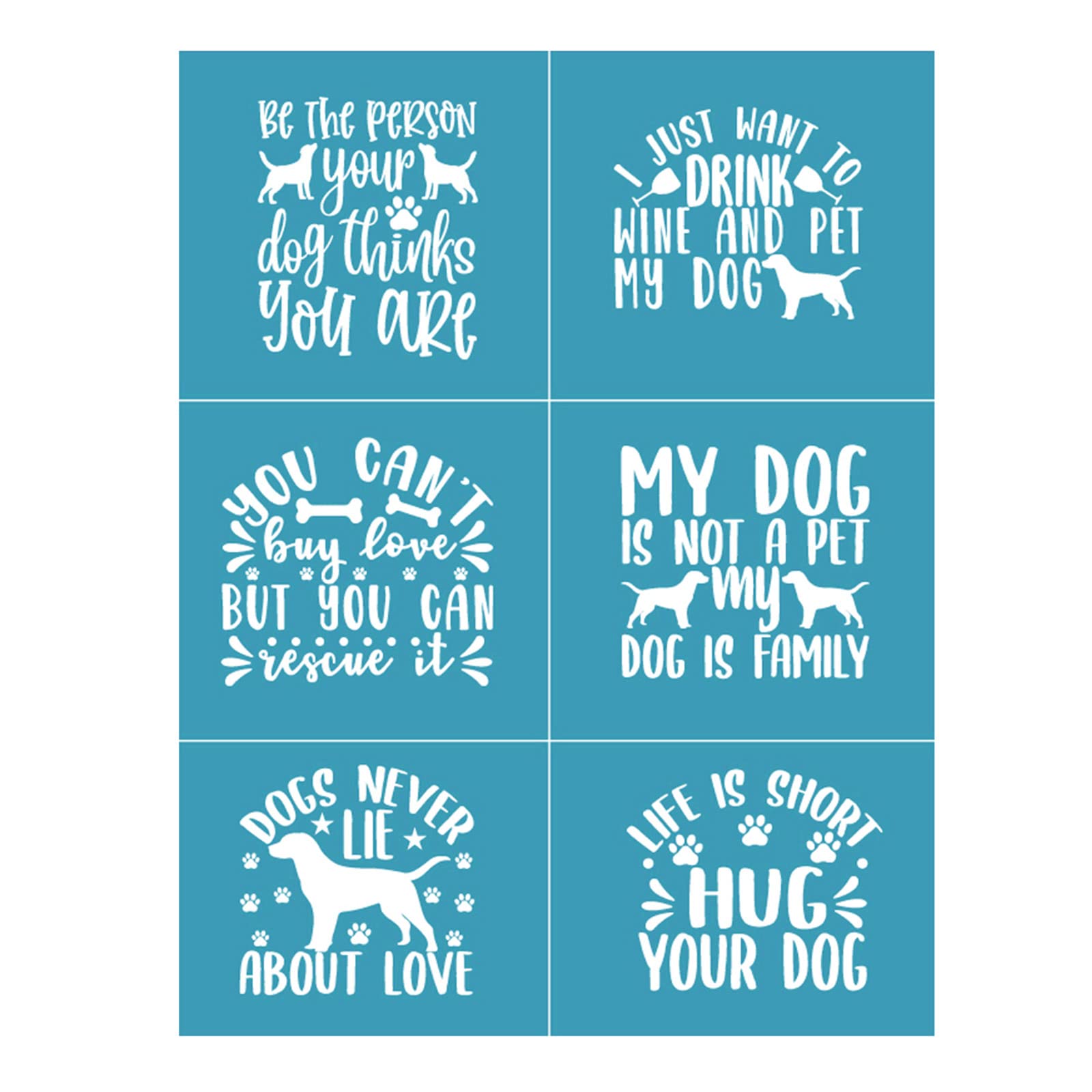 DIIOOMIEEU Dog Love Self Adhesive Silk Screen Printing Stencil Transfers