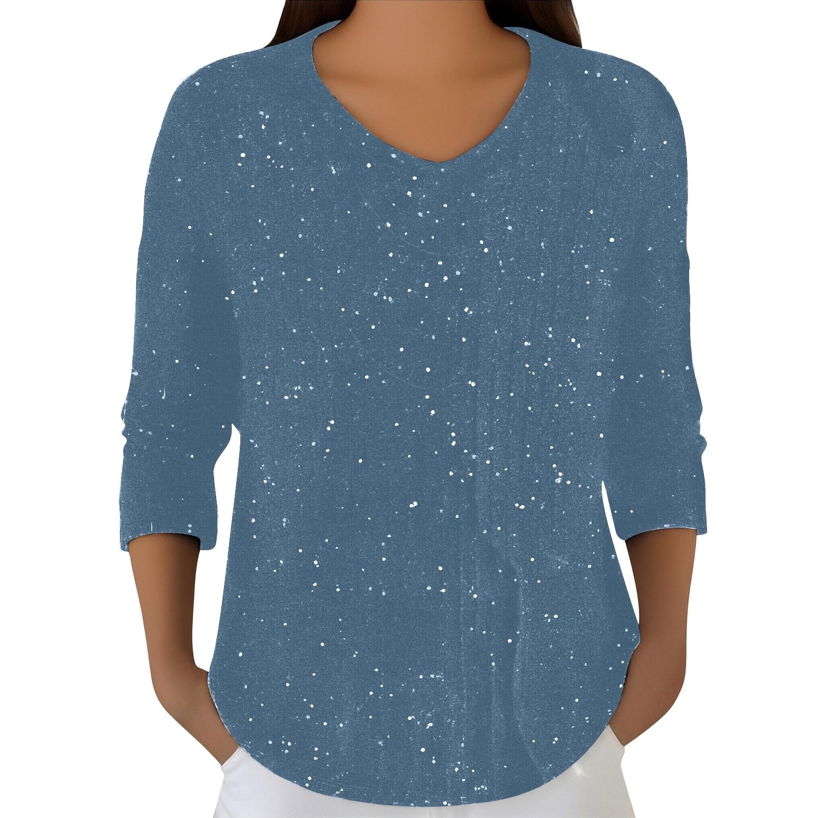 Sequin Top for Women V Neck Glitter Shimmer Casual Dressy Xmas Holiday Party Pullover Sweater Fit Tunic Blouse