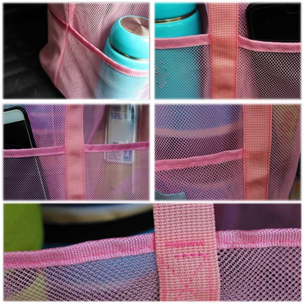 Bolsa de ducha de malla portátil de secado rápido para estudiantes universitarios, organizador de ducha para dormitorio (rosa)