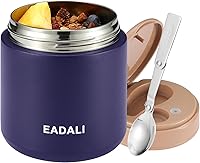 Eadai 15.2oz Vacuum Insulated Food Jar for Kids & Adults: Leakproof 316 SS Lunch Container with Spoon, Hot/Cold 6-8 Hours, BPA-Free