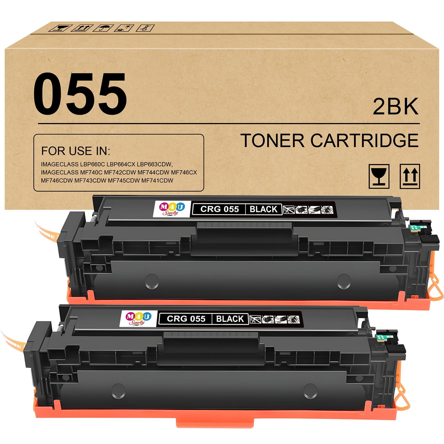 055 Cartouche de Toner Noir pour 055 055H imageCLASS MF742Cdw MF746CX MF744CDW MF746CDW LBP663CDW LBP664CX MF745CDW MF741CDW MF743CDW (Lot de 2, Noir)