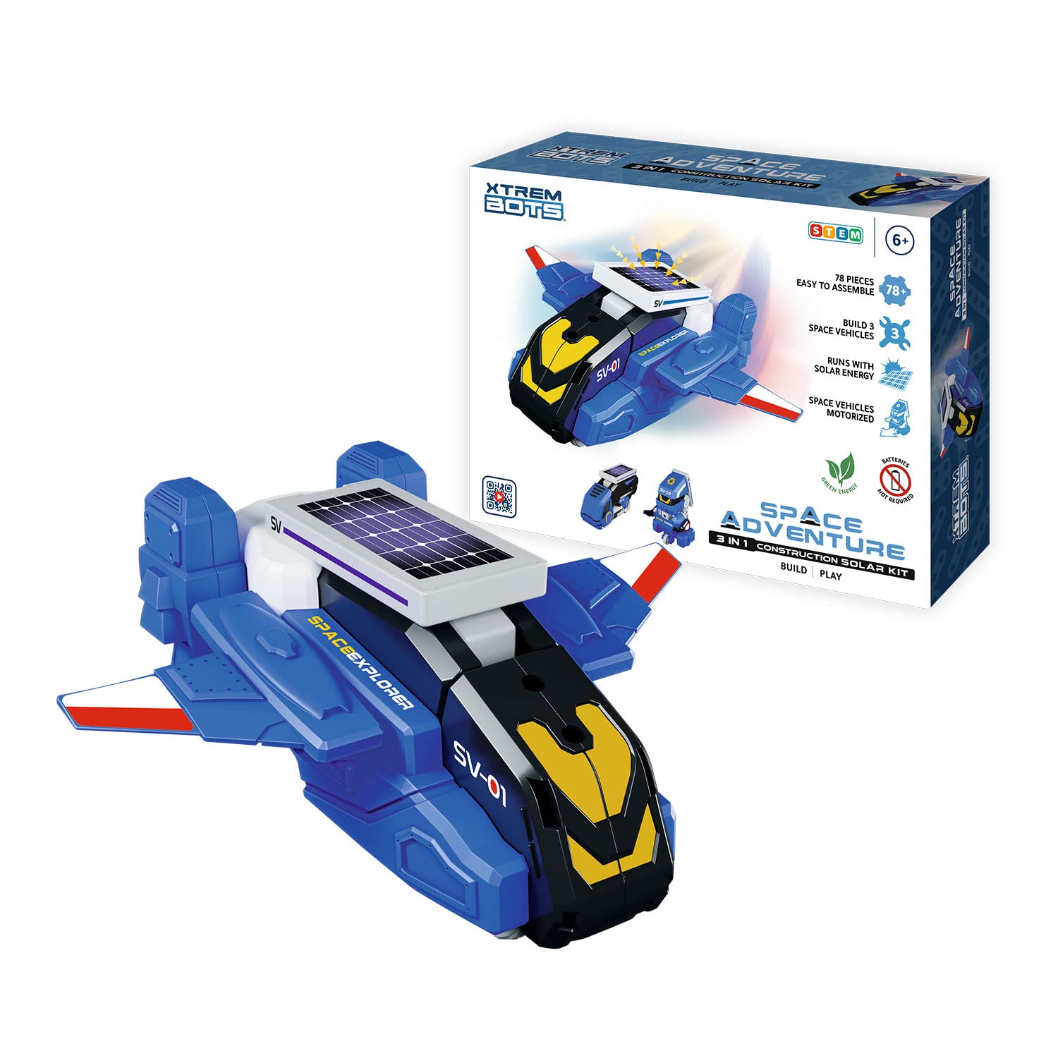 Xtrem Bots – warsztaty edukacyjne z robotyki, zabawki robotyczne dla dzieci w wieku od 8 lat, robot solarny, gry edukacyjne, budowa robotów, zabawka edukacyjna 12 w 1 (Space Adventure)