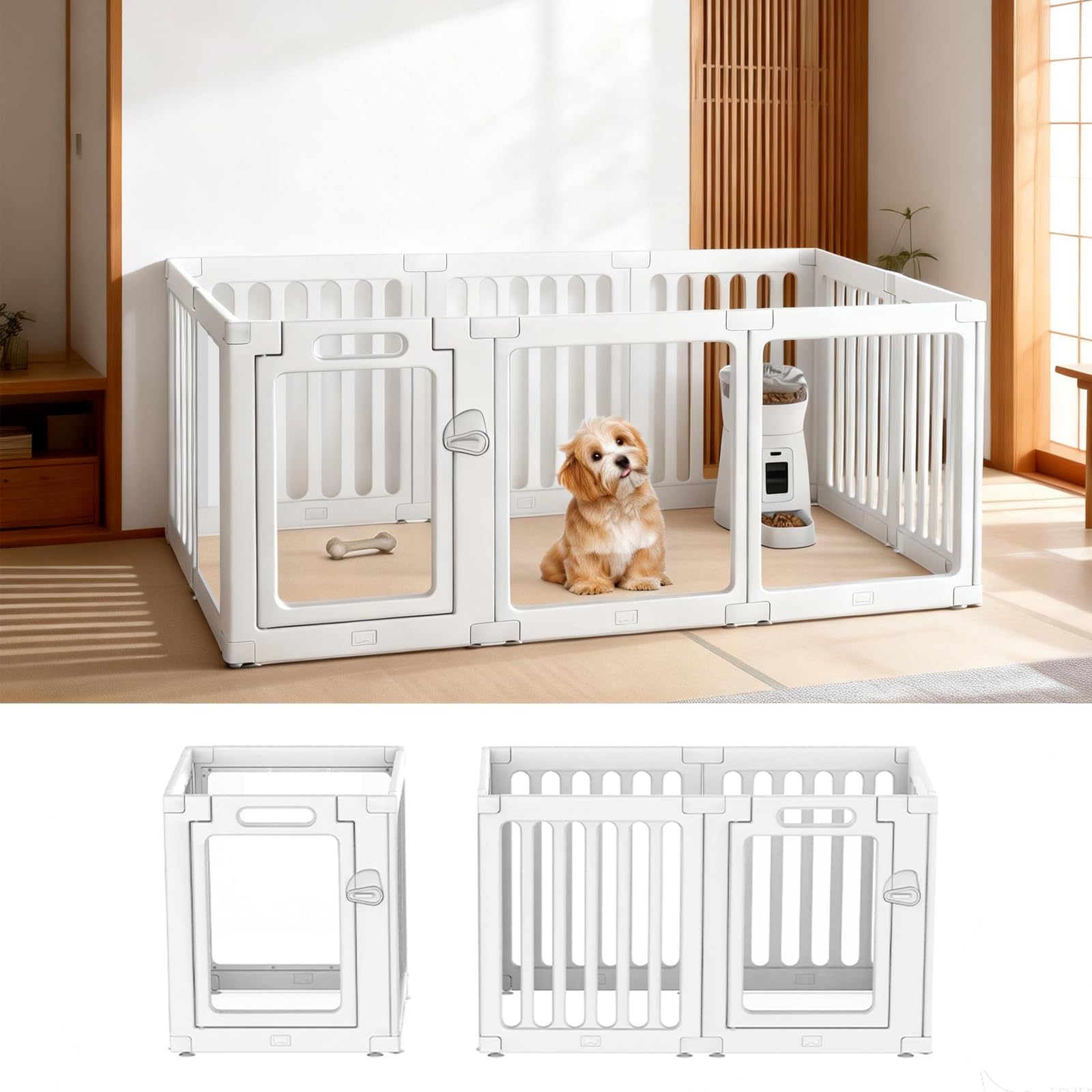 Amazon | VOISTINO ペットサークル アクリル 透明パネル 犬 サークル