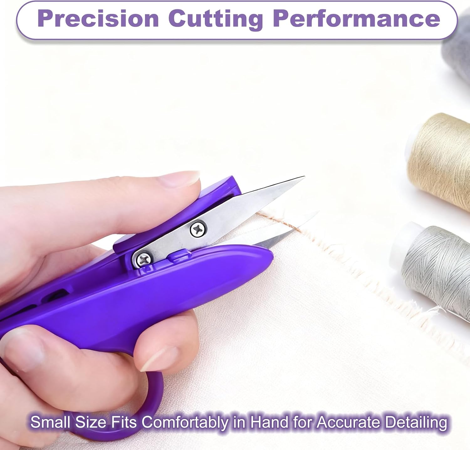Thread Snips Scissors for Sewing Small Plastic Sewing Nippers Embroidery Snippers Craft Snip Cutters and Thread Clippers for Cutting Thick Fabric and Fishing Line(Purple)