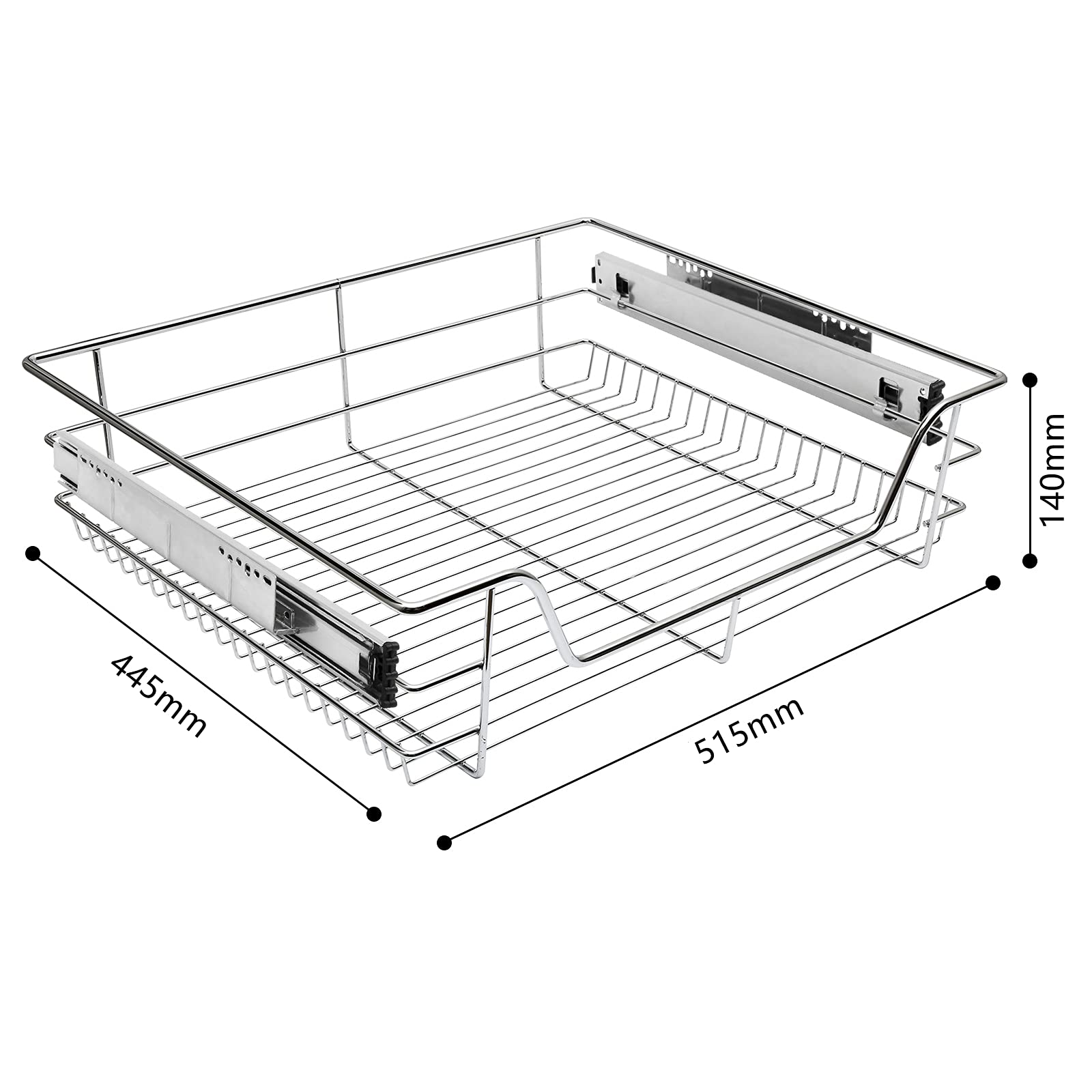 Eulenke 2 Pezzi Cassetto Telescopico 60cm, Schrankauszug Cucina, Cassetto Cucina Organizzatore, Korbauszug Cucina, Mobile Cucina con Sistema a Guide, Armadi Camera da Letto