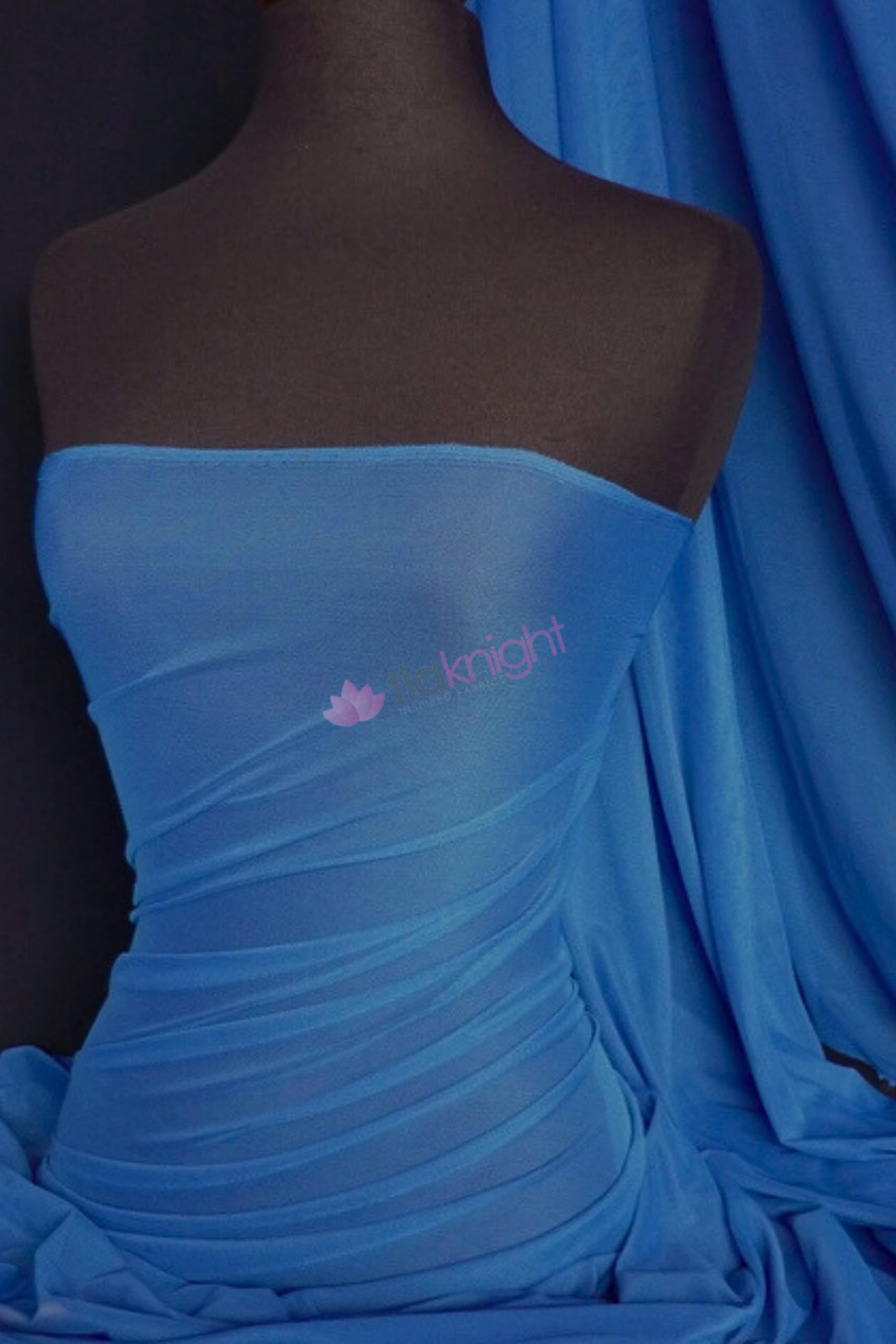 Premium Quality Power Mesh Fabric | 4 Way Stretch Sheer Dance Dress Lining Material | Matching Shades in Lycra | Multiple Colours in Stock | Sold by The Metre | by Tia Knight (Royal Blue) โ image 1