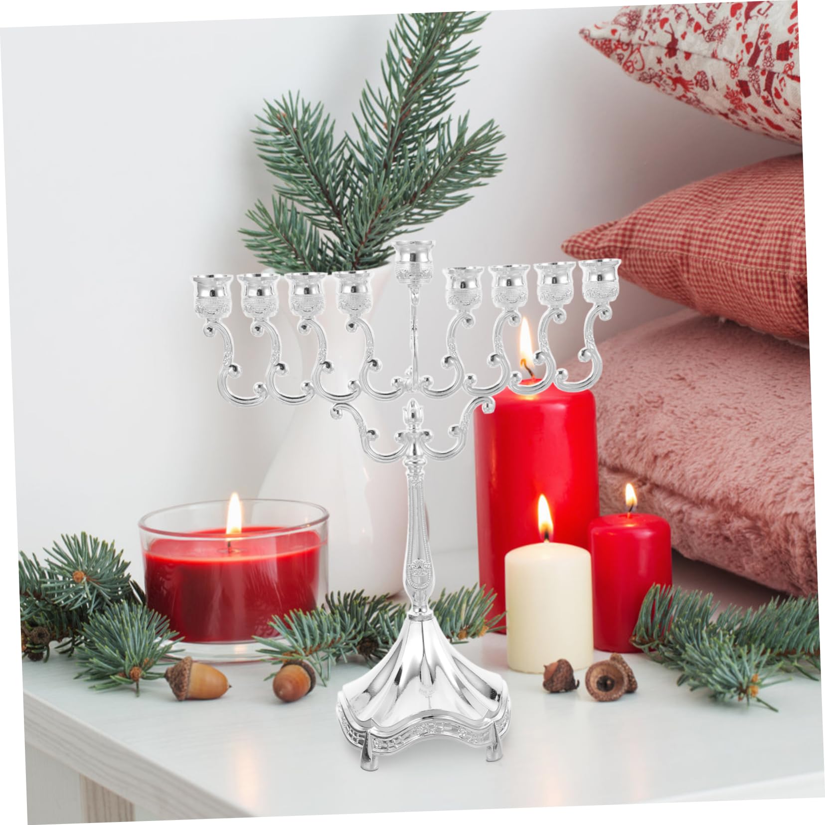 Candelabro da Tavolo 9 Bracci in Lega Decorativo per Matrimonio Casa Raffinata