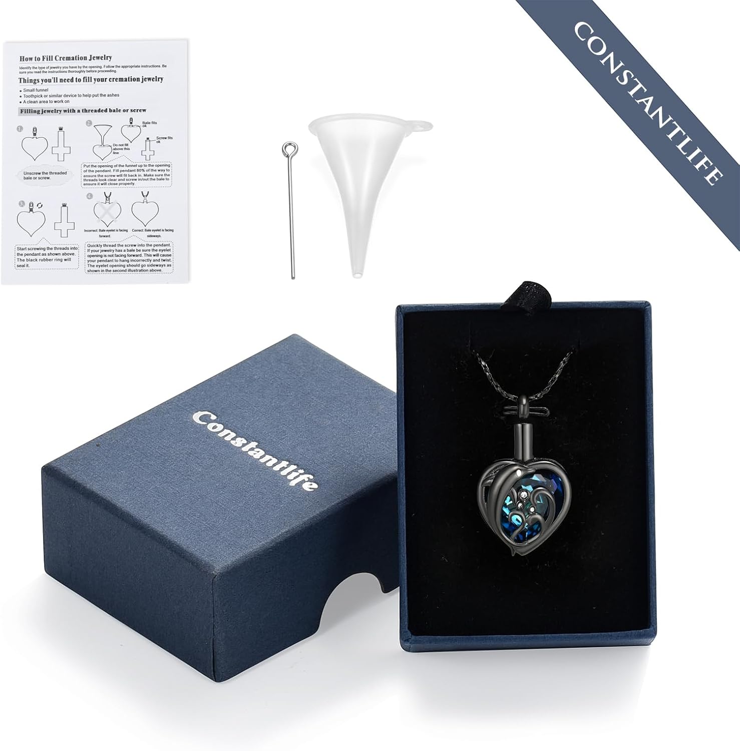 constantlife Dolphin Urn Necklace for Ashes Stainless Steel Cute Pendant Cremation Jewelry Memorial Loved Ones Ash Holder Keepsake Gift for Women Men - Image 7