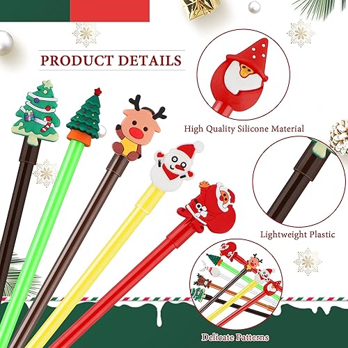 Miniatura 3 de RUODON 72 bolígrafos de tinta de gel de Navidad, bolígrafos de gel negro, bolígrafos de gel de la serie de Navidad, bolígrafos de punta redonda de