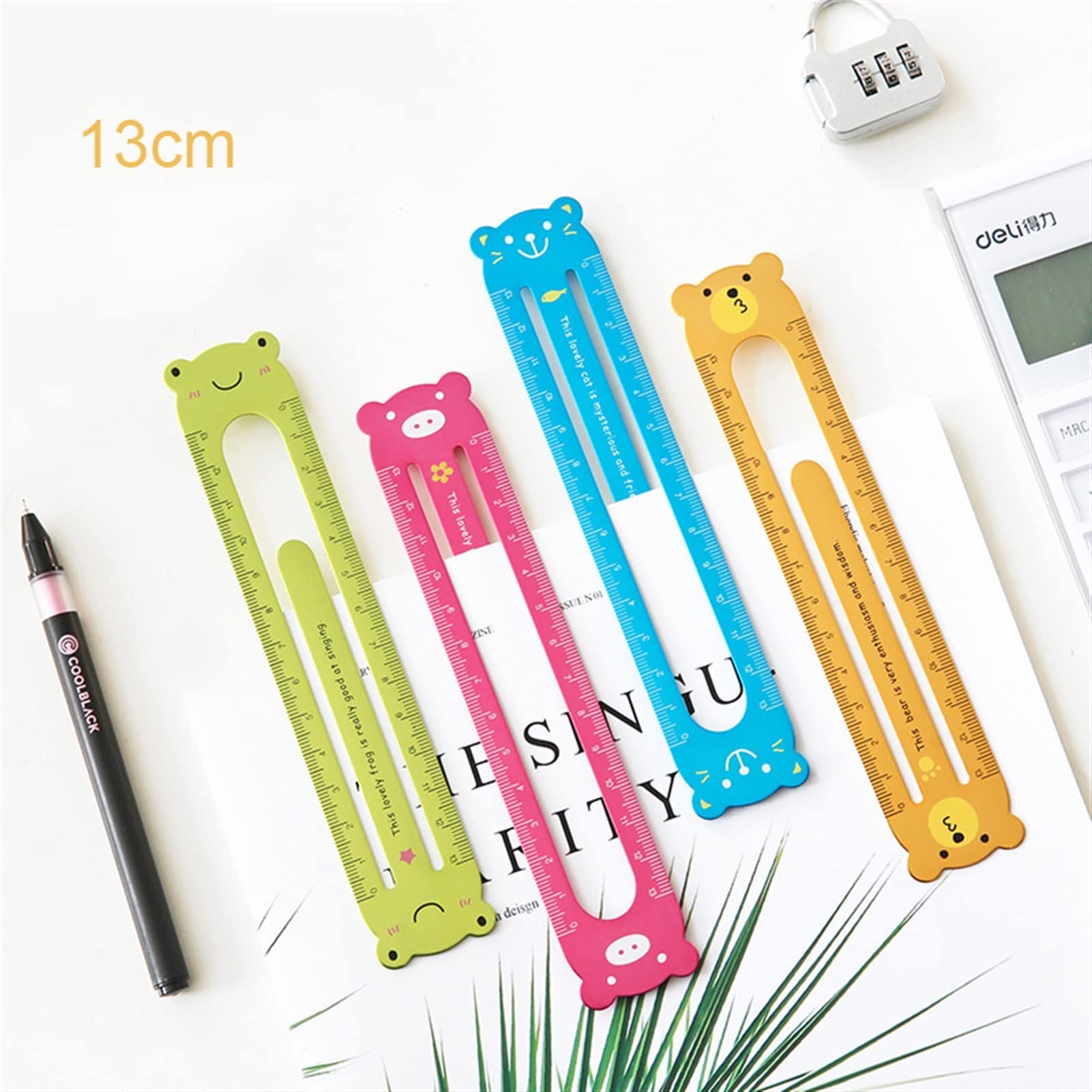 SUNESA Lesezeichen Fromthenon Cute Animal Lineal 13cm Koreanes Metall Lesezeichen Paper Clips Notebook und Journals Accessoires Büro- und Schulmaterialien Buch Markierungen (Color : 2)
