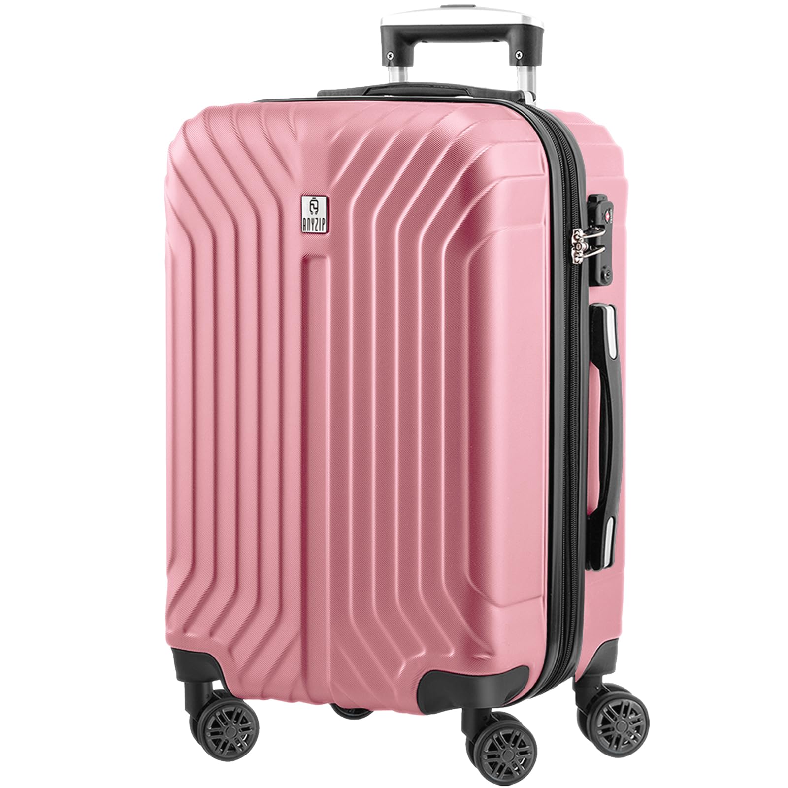 AnyZip Expandable Luggage, 28 Inch Large Hard Shell Checked Suitcase, Rolling Lightweight Travel Suitcases with Wheels TSA Lock (Pink)
