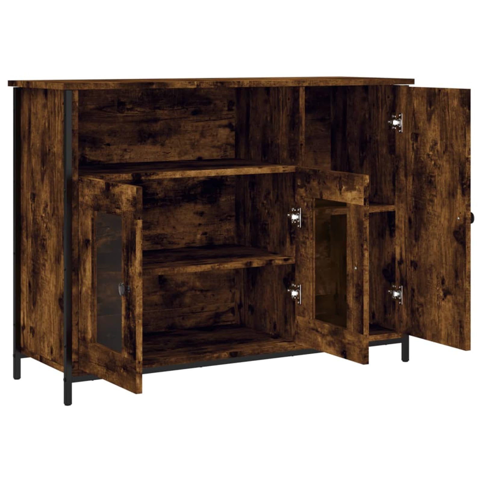 JUDYY Credenza Rovere Fumo 100x35x75 cm in Legno Multistrato,Credenze e Buffet Sala da Pranzo,Credenza Soggiorno,Credenza Moderna-835511