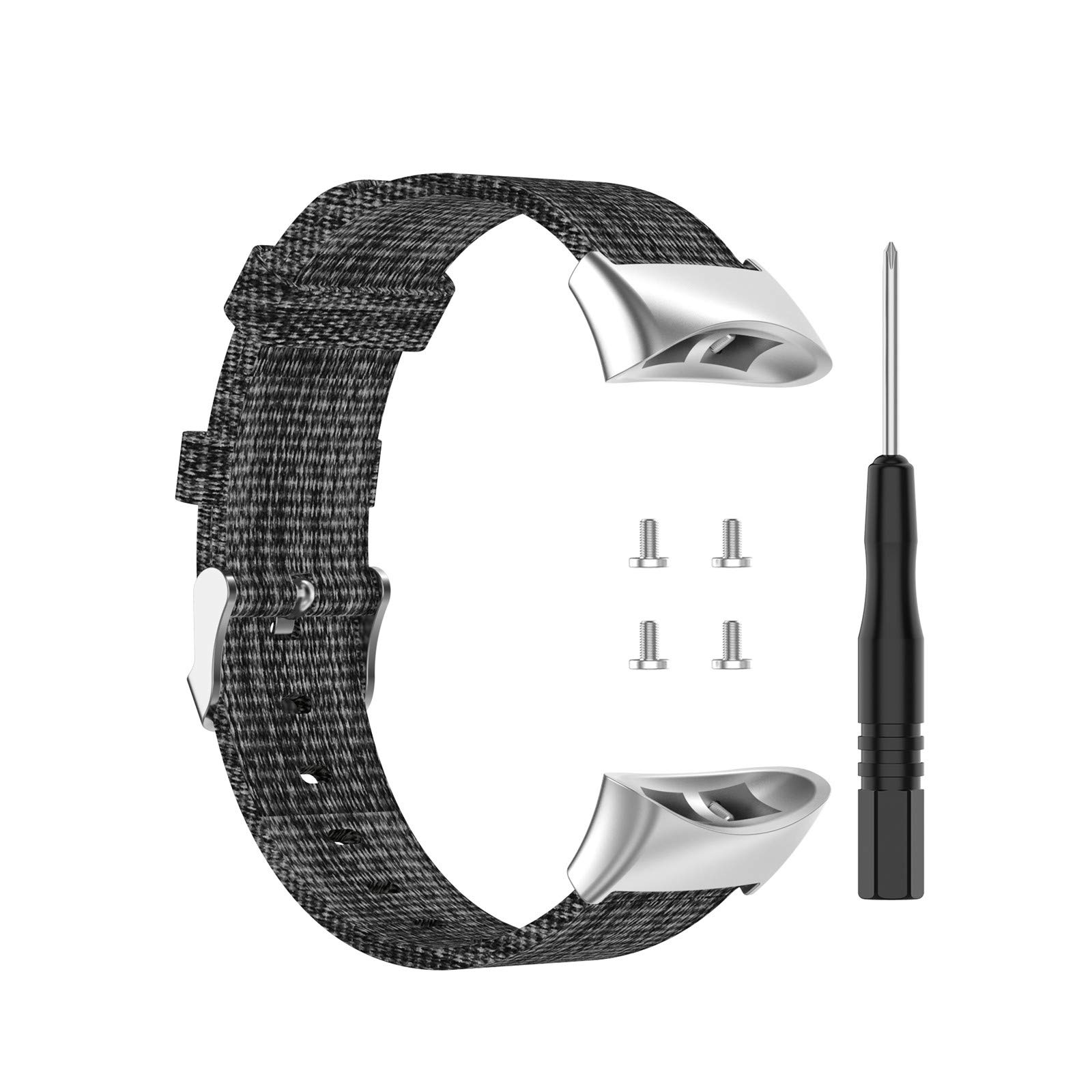 Yoobuu Woven Nylon Watch Band Compatible with Garmin Forerunner 45,Sports Strap Replacement Band for Garmin Forerunner 45 Smart Watch (Grey)