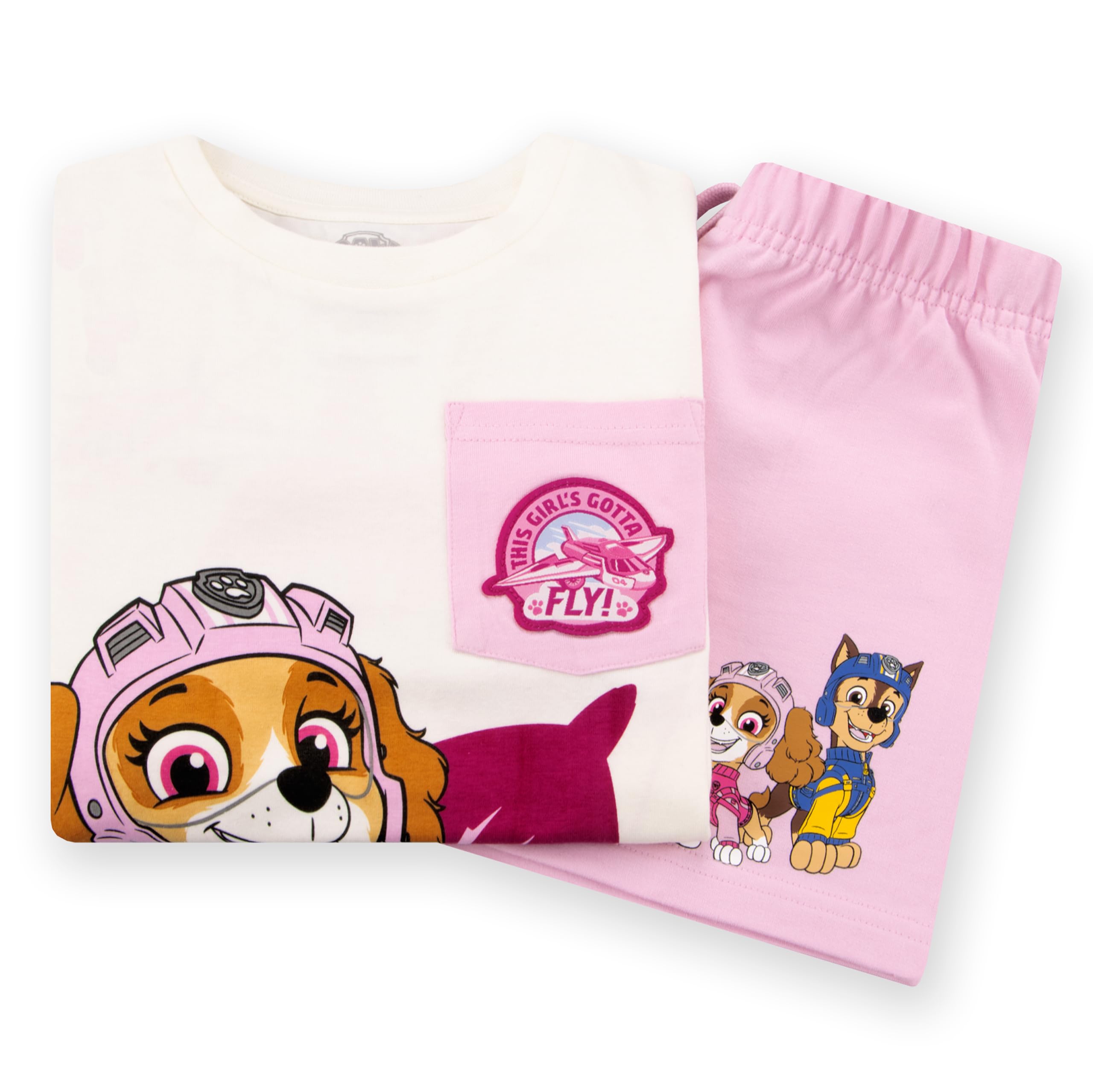 PAW Patrol T-Shirt I Szorty Dla Dziewczynek | Ubranka Skye Dla Dzieci | Bawełniany T-Shirt Skye I Szorty Dla Dziewczynek