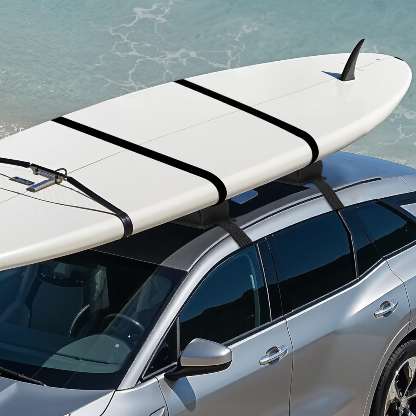 VEVOR Coussinets de Toit Universels, Coussinets pour Porte-Bagages et Porte-Kayak de Voiture, Capacité de Charge de 80 kg, avec Sac de Rangement Portable, pour Canoë Planche de Surf Sup, Voyage