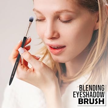 Profusion Cosmetics Firm Blending Eyeshadow Brush Synthetic Fibers for Smooth Shading & Precision Blending, Waved handle Design, Vegan & Cruelty-Free Makeup Tool
