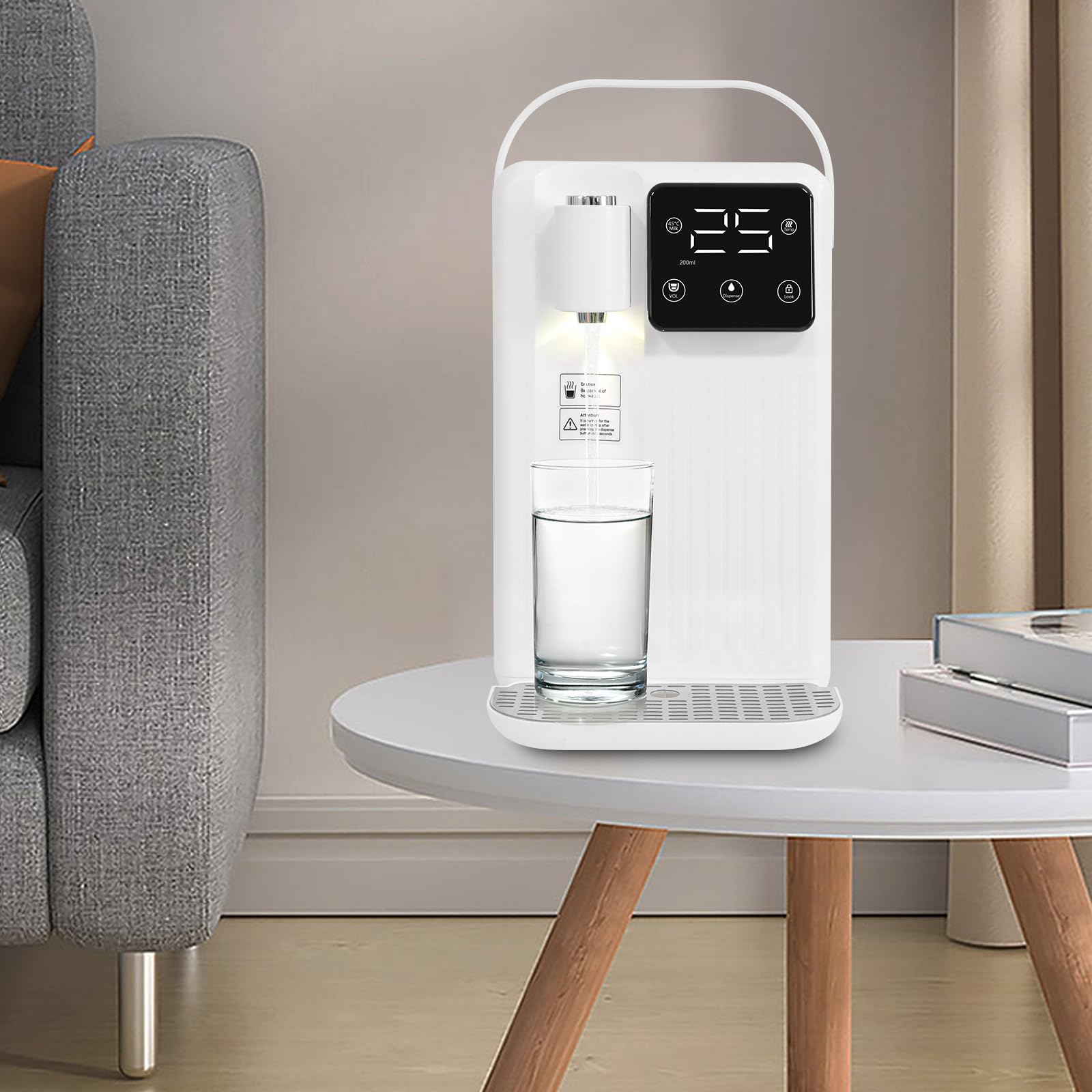 Dispenser istantaneo per acqua calda, 3 l, 2200 W, erogatore di acqua calda istantanea, pannello di controllo LED, tempo di riscaldamento circa 3 s, bollitore elettrico per casa, ufficio, scuola