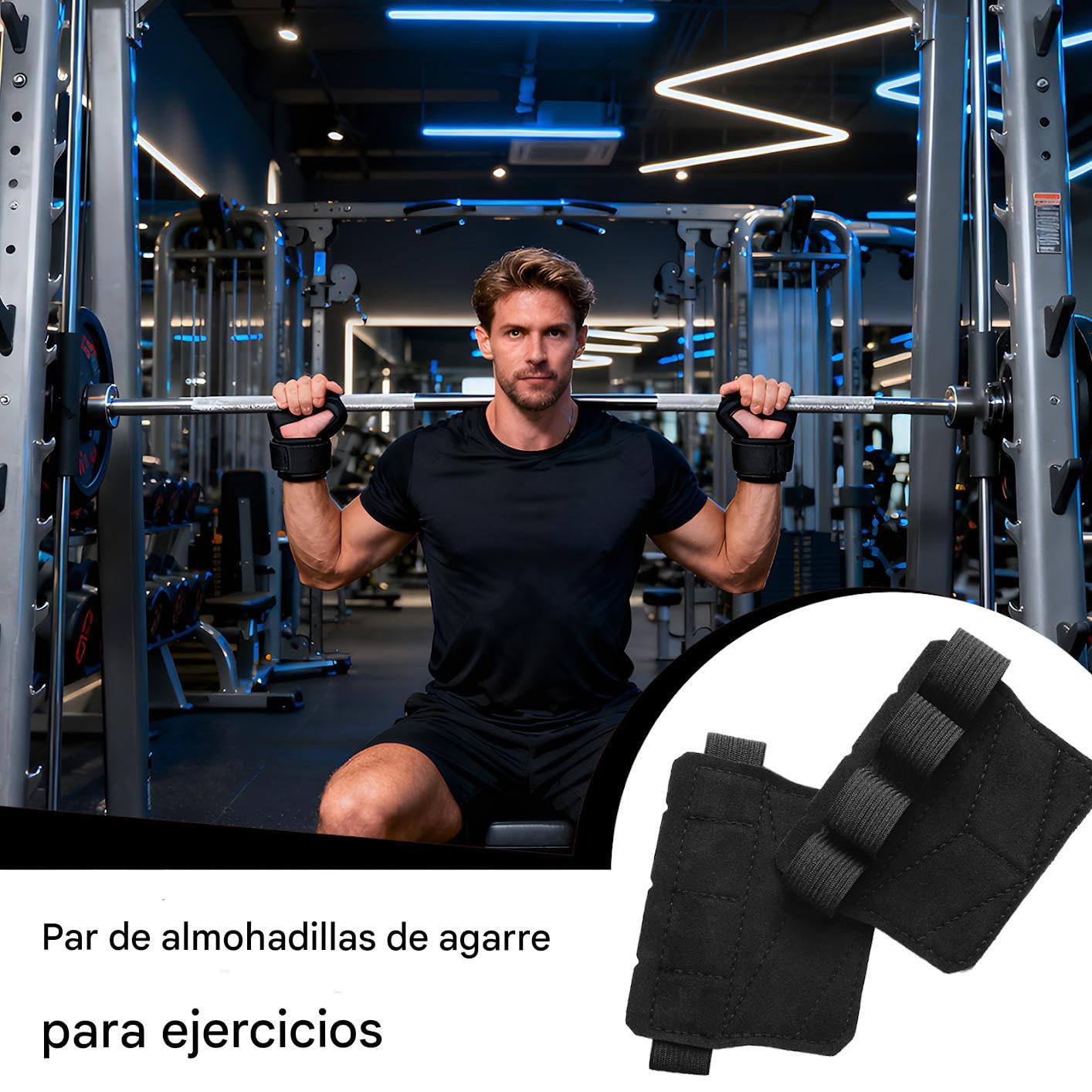 Almohadillas de Agarre para Levantamiento de Pesas - Protector de Palma para Culturismo