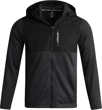 Spyder Mens Fleece Jacket - Lightweight Cozy Full Zip Hooded Jackets for Men - Soft Performance Fleece Hiking Outdoor Jacket
